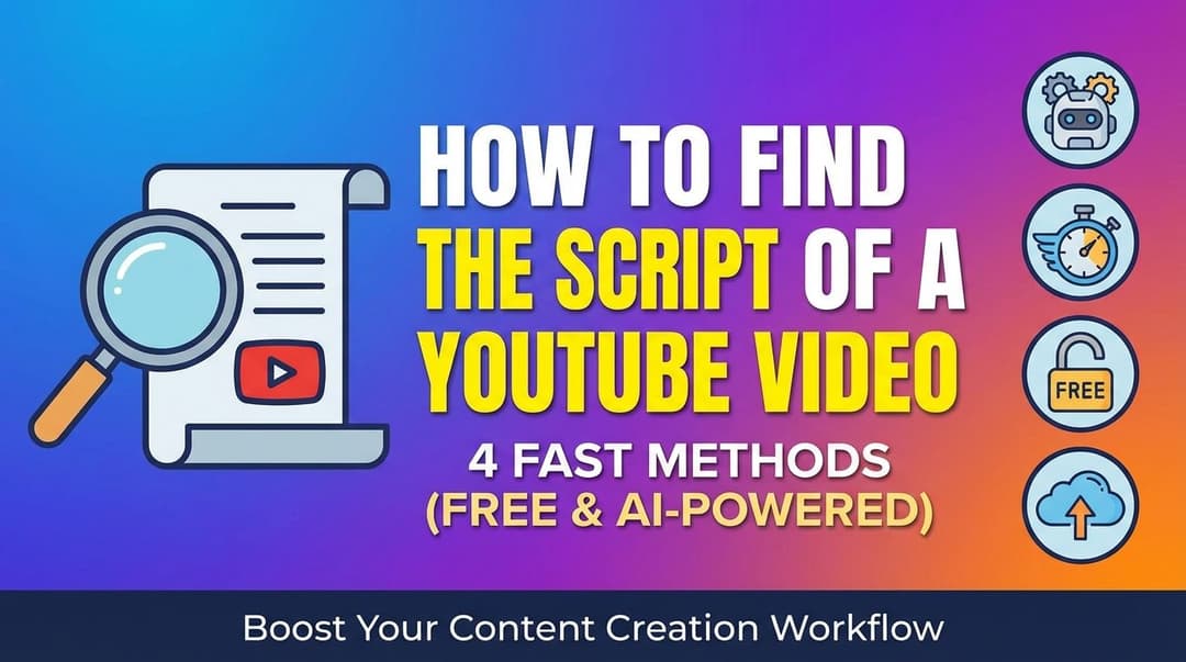 How to Find the Script of a YouTube Video: 4 Fast Methods (Free & AI-Powered)