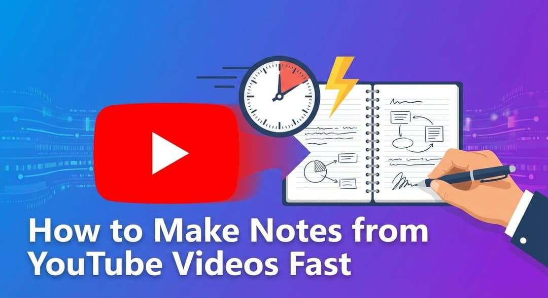 How to Make Notes from YouTube Videos Fast (AI & Manual Methods)