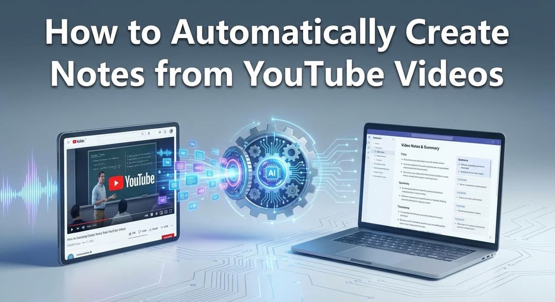 How to Automatically Create Notes from YouTube Videos (Free AI Tools & Visual Guides)