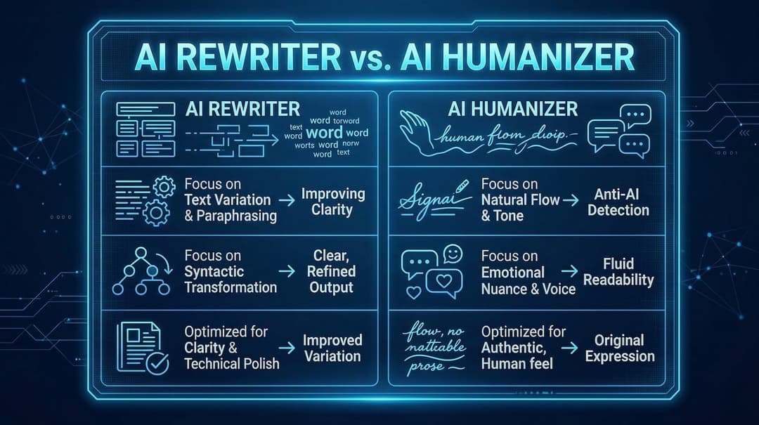 AI Rewriter vs. AI Humanizer: Which One Do You Actually Need?